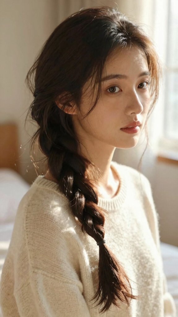 loose textured fishtail braid