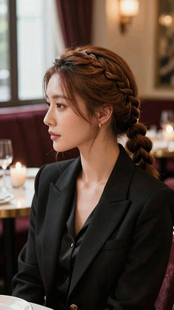 Braided Ponytail Hairstyles That Take You From the Office to Dinner 8 low nape braid gloss