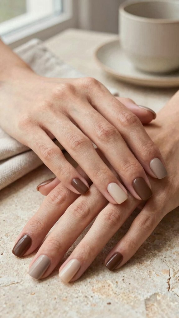 matte espresso coffee nails