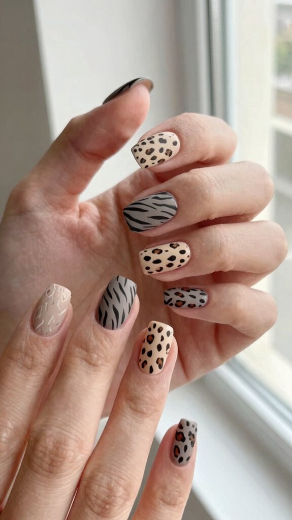 Animal Print Nail Designs That Feel Stylish Instead of Overdone 6 matte leopard gold foil