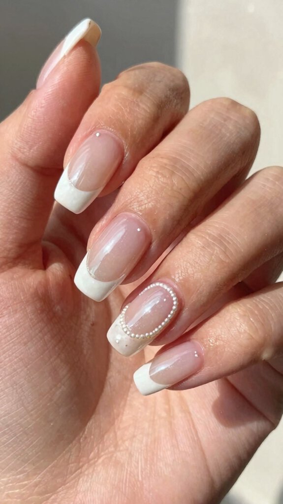 13 French Nail Designs That Feel Fresh and Modern 10 micro chrome pearl french tips
