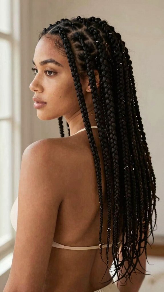 Box Braids Styles That Work for Every Hair Length 3 mid back braids styling tips