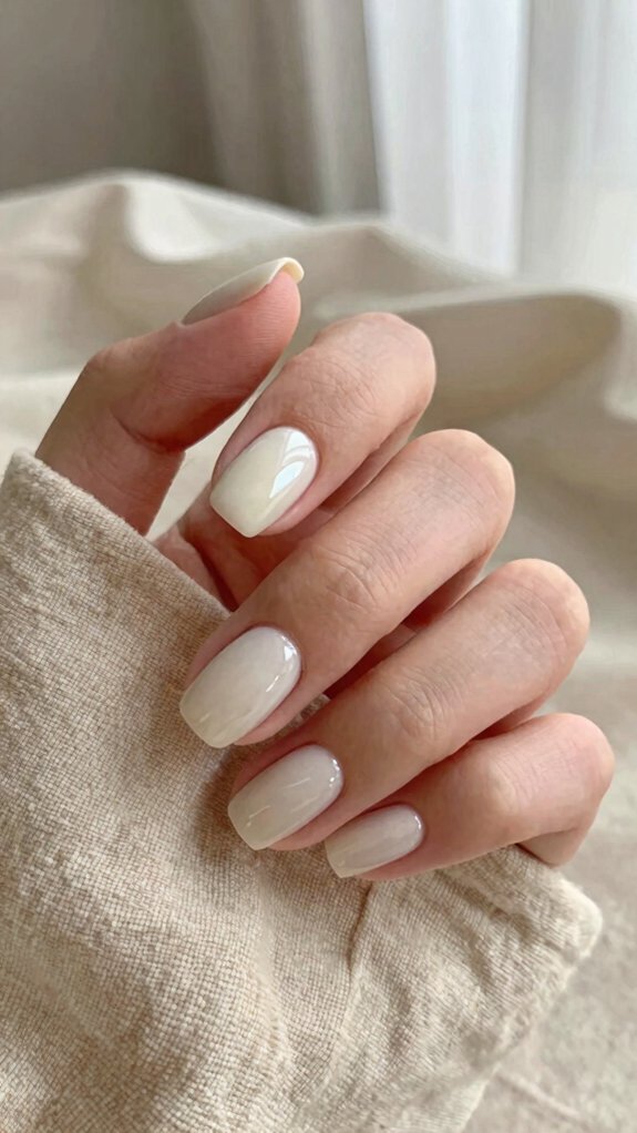 milky glassy quiet luxury nails