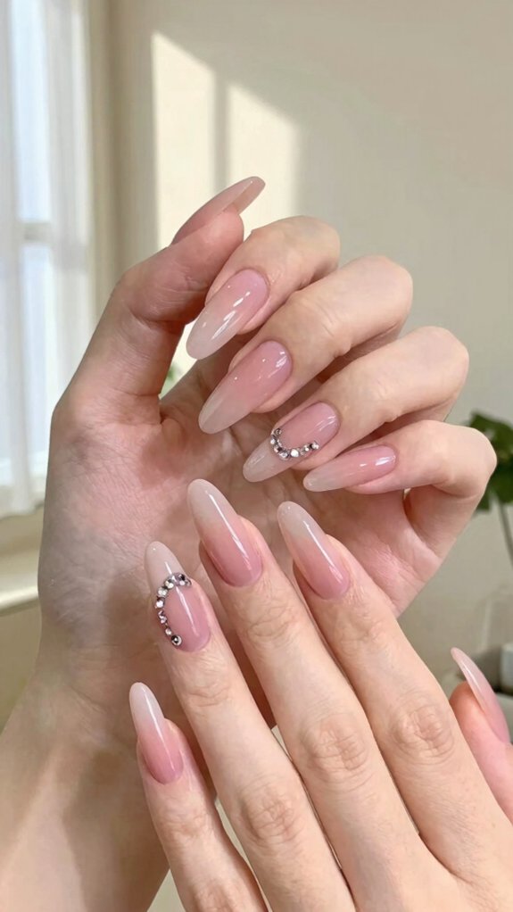 Long Acrylic Nails That Never Look Overdone 6 minimal gems smooth finish