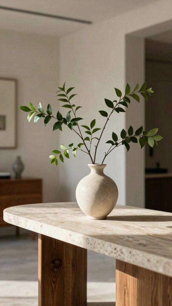 15 Modern Entryway Table Decor Ideas for a Clean and Elegant Look 6 minimal green branches styling tips