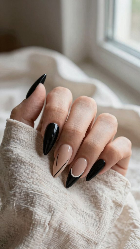 Black Stiletto Nails That Make a Statement Without Feeling Too Bold 8 minimal matte black micro tip