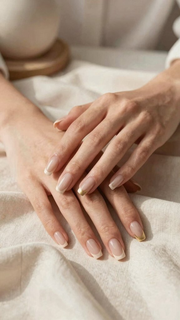 minimal nude gold micro details