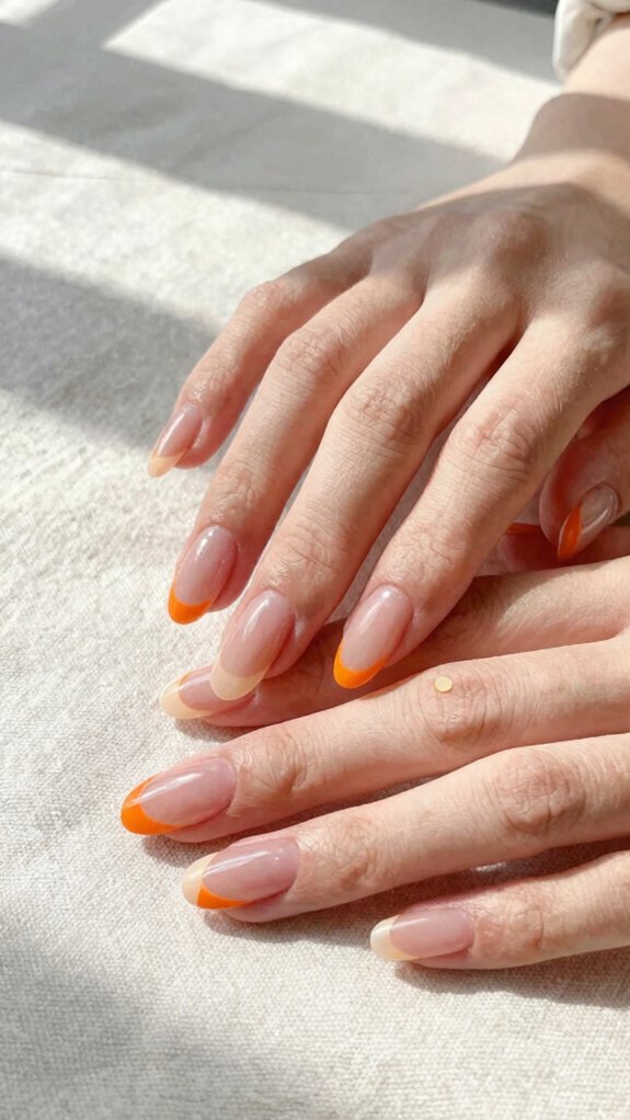 13 Orange Nail Designs That Feel Fresh Beyond Fall 13 minimal orange micro french tips