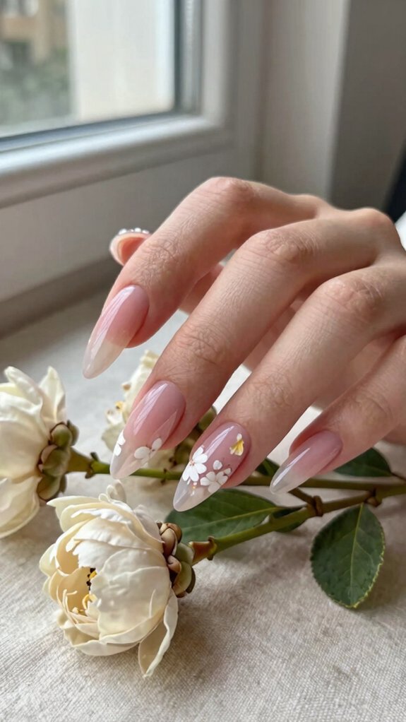 Almond Acrylic Nails That Make Every Hand Look Elegant 8 minimalist pastel floral accents