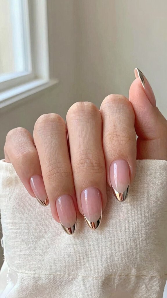 French Nail Designs That Look Elegant All Year Long 3 mirror chrome french tip