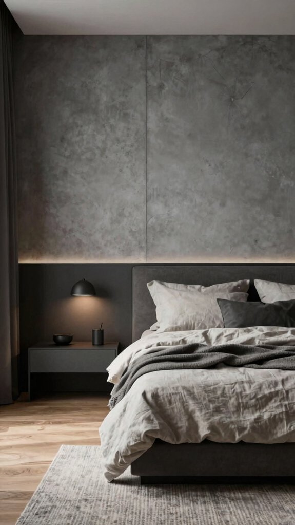 15 Modern Accent Wall Bedroom Ideas for a Cozy Retreat 16 monochrome charcoal accent wall calm