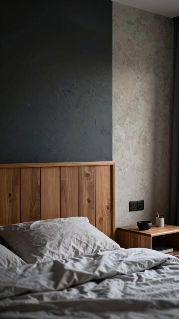 19 Accent Wall Bedroom Ideas Using Paint, Wood, and Wallpaper 5 moody dark cozy bedroom paint
