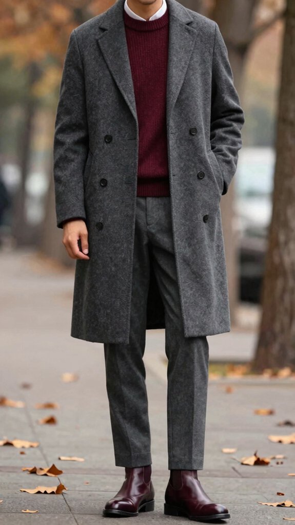 17 Fall Outfit Color Combinations You’ll See Everywhere This Season 11 moody gray burgundy layering