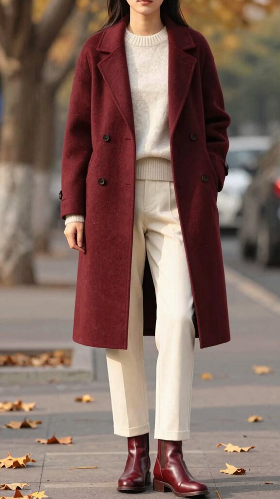 17 Fall Outfit Color Combinations You’ll See Everywhere This Season 1 moody romantic burgundy and cream