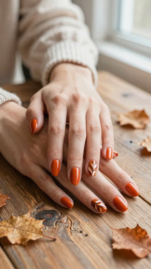 Orange Nail Designs That Add the Perfect Pop of Color 10 muted burnt orange fall nails