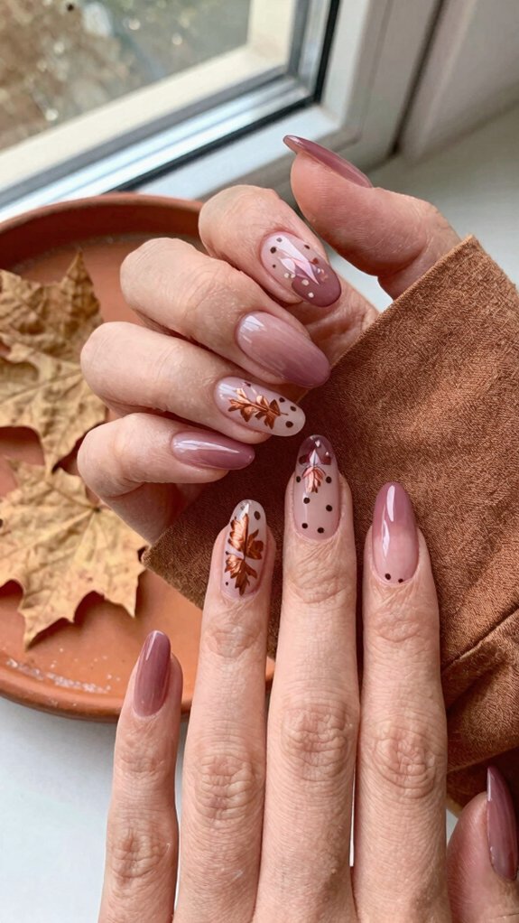 Pink Nail Designs for Fall That Go Beyond Classic Pastels 1 muted vintage fall dusty rose