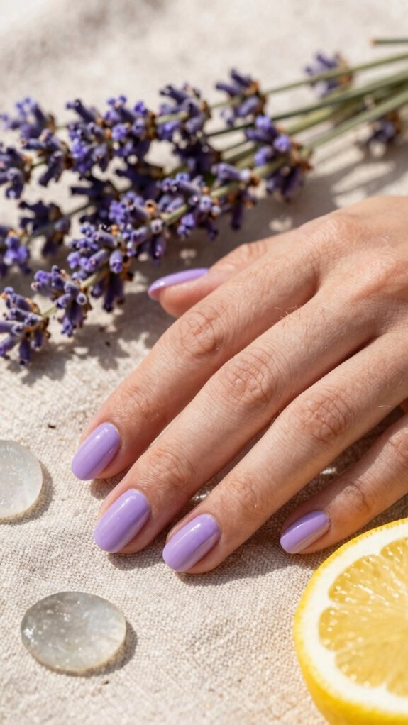 Fun Summer Nail Colors You’ll Want to Wear All Vacation Long 6 pastel lavender vacation manicure