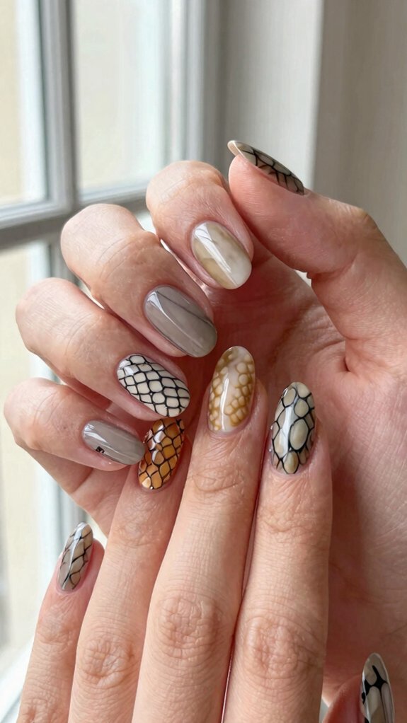 Animal Print Nail Designs That Feel Stylish Instead of Overdone 5 pastel soft snake print