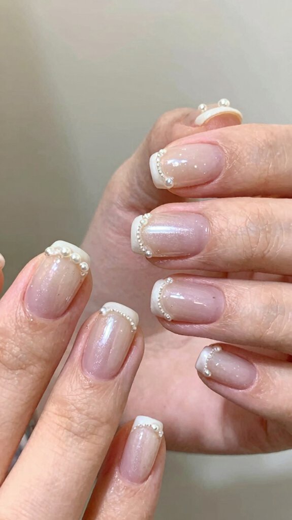 17 Short Nail Designs That Prove Less Really Is More 15 pearl gloss short tip glam
