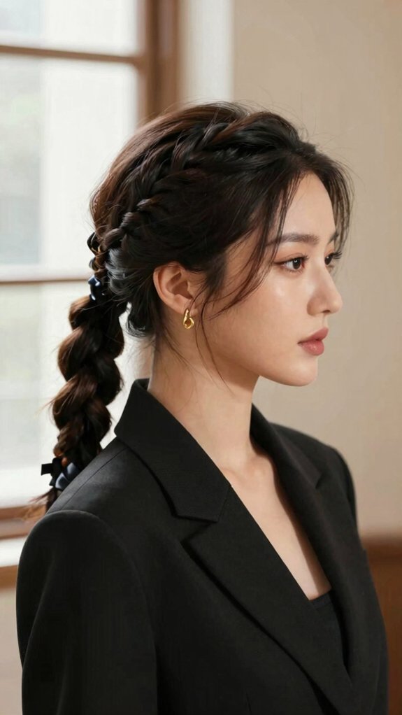 12 Braided Ponytail Ideas That Work for Weddings, Work, and Weekends 12 pearled braided low ponytail