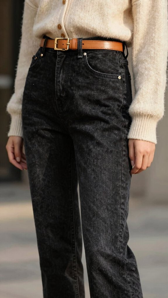 Jeans Outfit Ideas Women Can Wear All Year Long 3 polished black denim styling