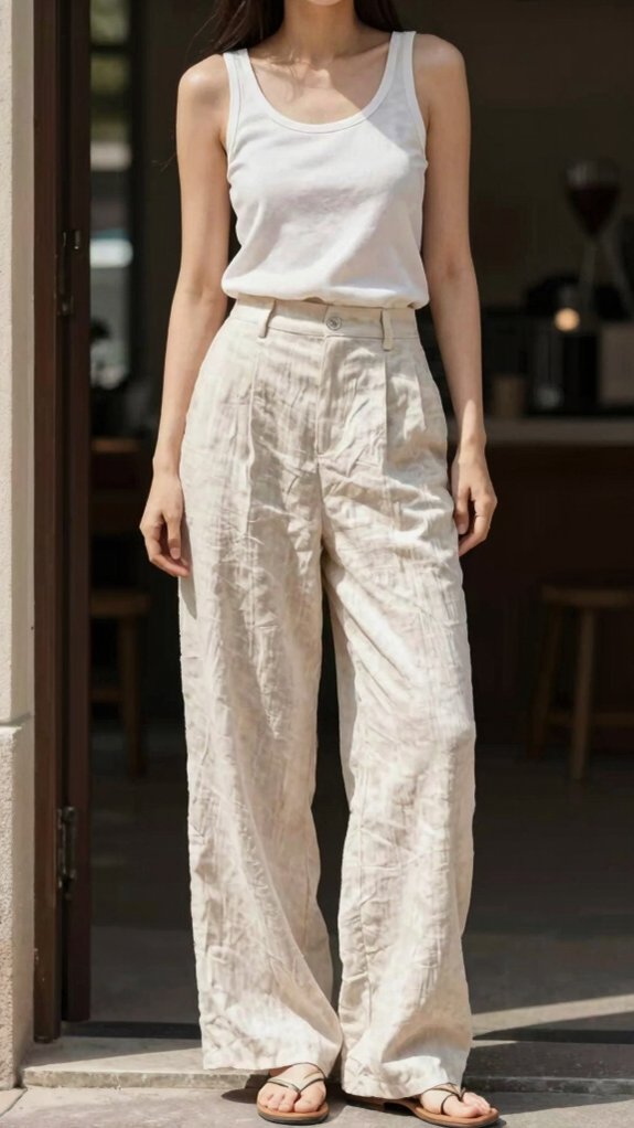 polished linen tank top