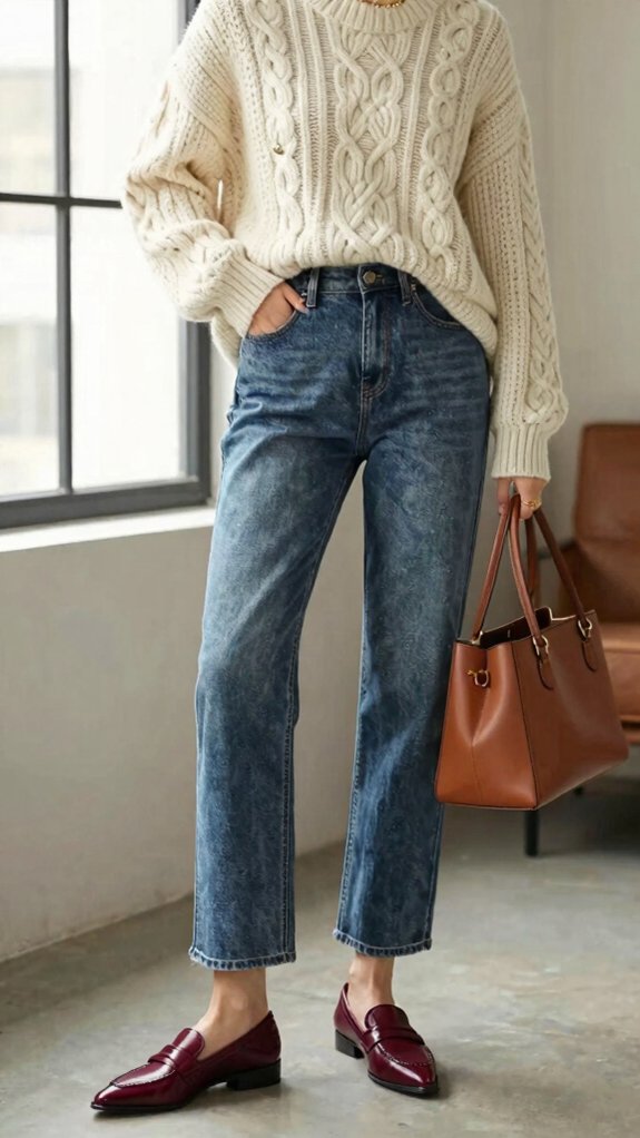17 Outfit Ideas That Make Straight-Leg Jeans Look Expensive 5 polished oversized sweater styling