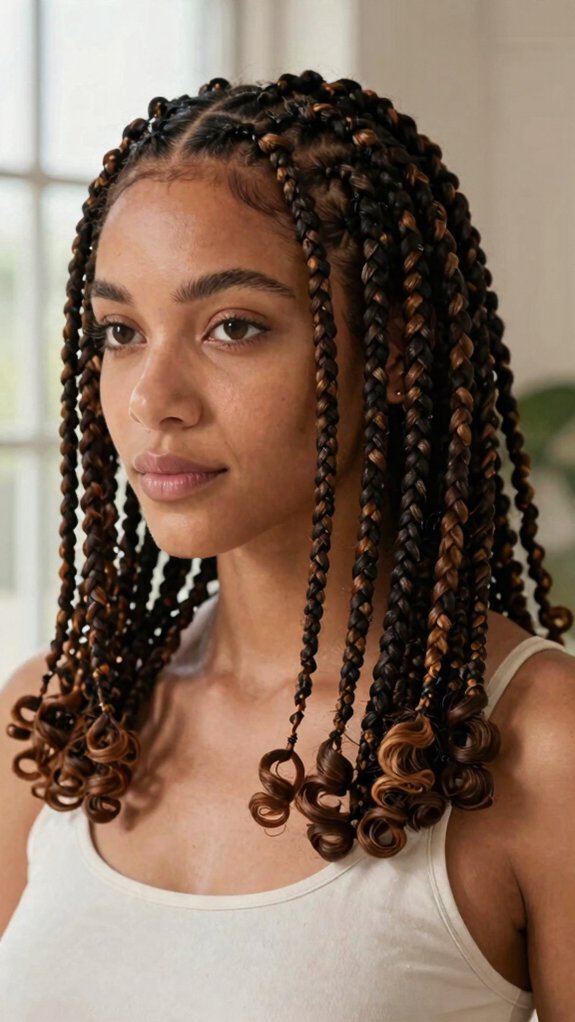 Box Braids Styles That Work for Every Hair Length 2 polished shoulder length box braids