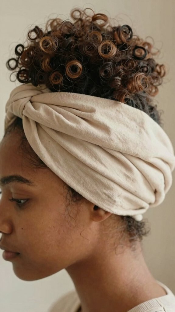 13 Quick Natural Hairstyles for Busy Mornings 6 pre tied scarf for curls