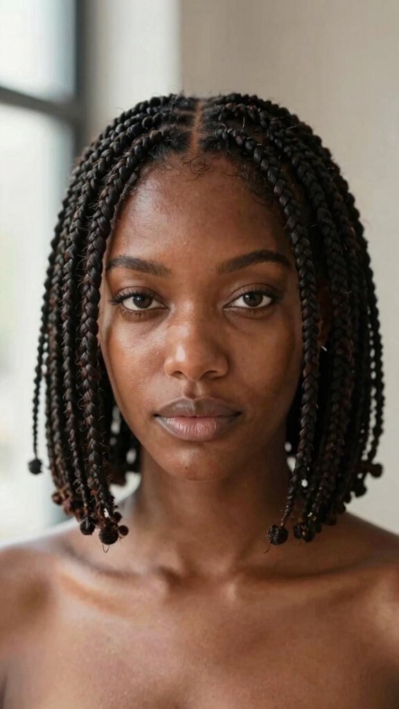 Box Braids Styles That Work for Every Hair Length 1 protective bob length braids