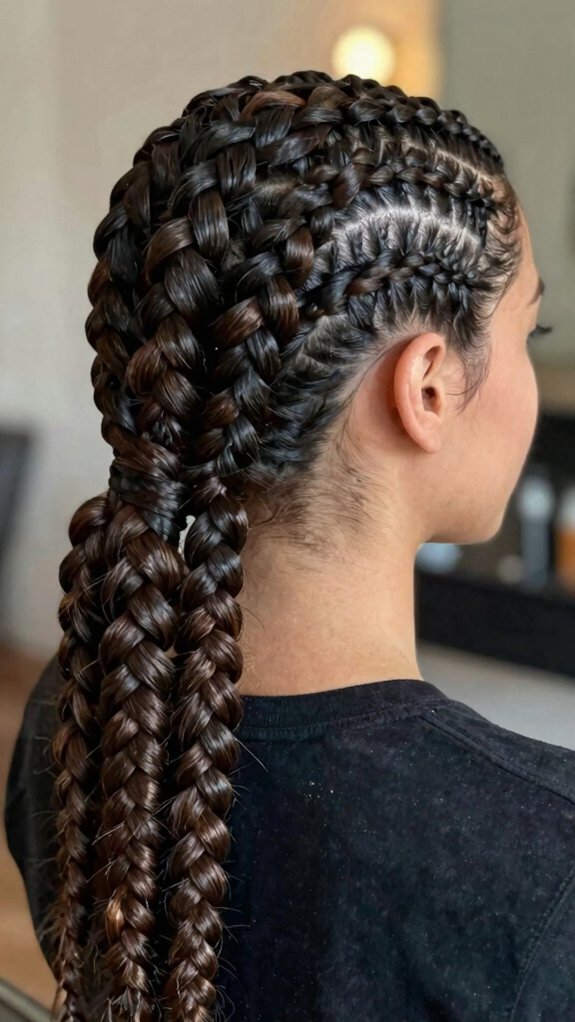 15 Box Braids Hairstyles You’ll Want to Save for Your Next Appointment 6 protective crown ponytail with braids
