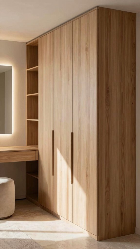 15 Modern Dressing Room Design Ideas for Every Home Size 1 push to open handleless wardrobes