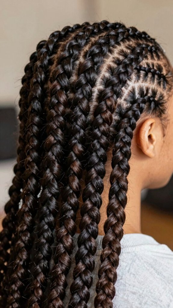 Braided Cornrow Hairstyles That Combine Style and Protection 2 seamless feed in braid style