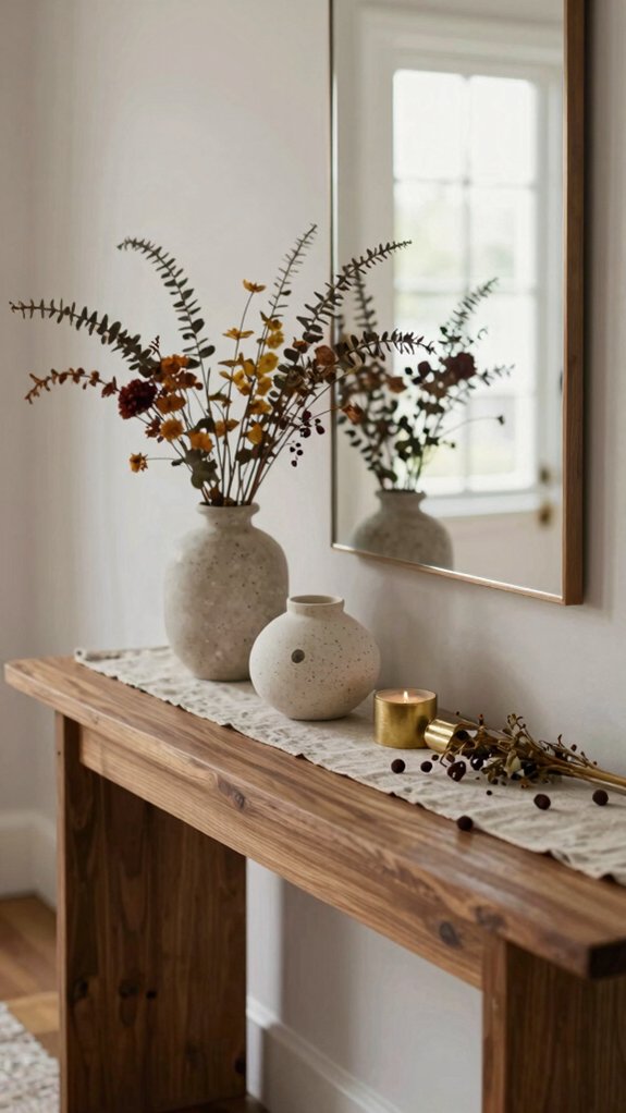 seasonal console decor swap