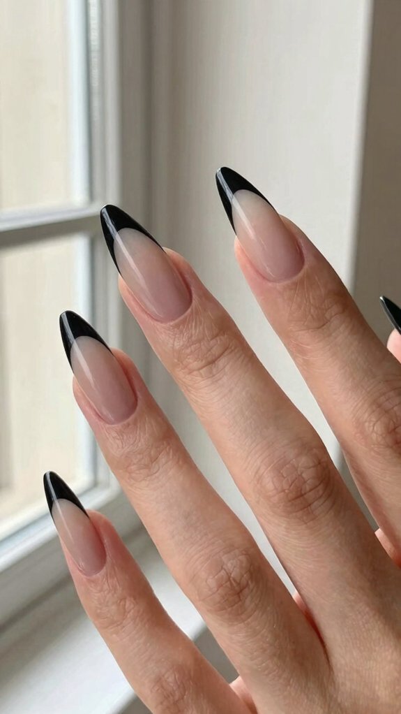Black Stiletto Nails That Feel Bold Yet Sophisticated 4 sharp micro black french tips