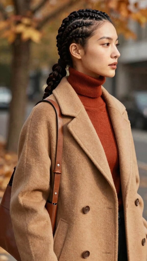 Box Braids Styles That Pair Beautifully With Fall Fashion 6 sharply sleek braided ponytail
