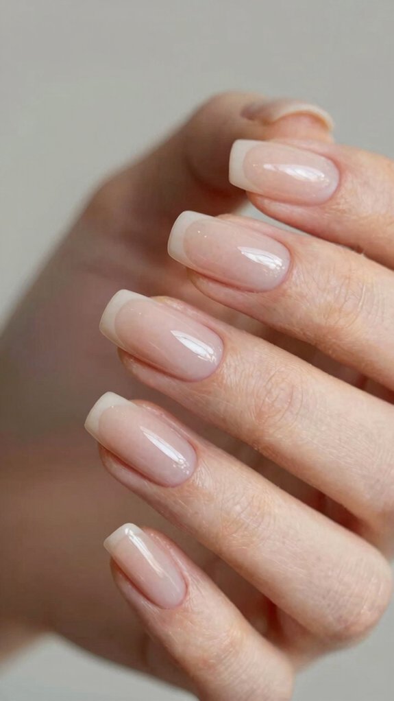 Neutral Nail Designs That Go With Every Outfit 8 sheer glossy nude micro dots