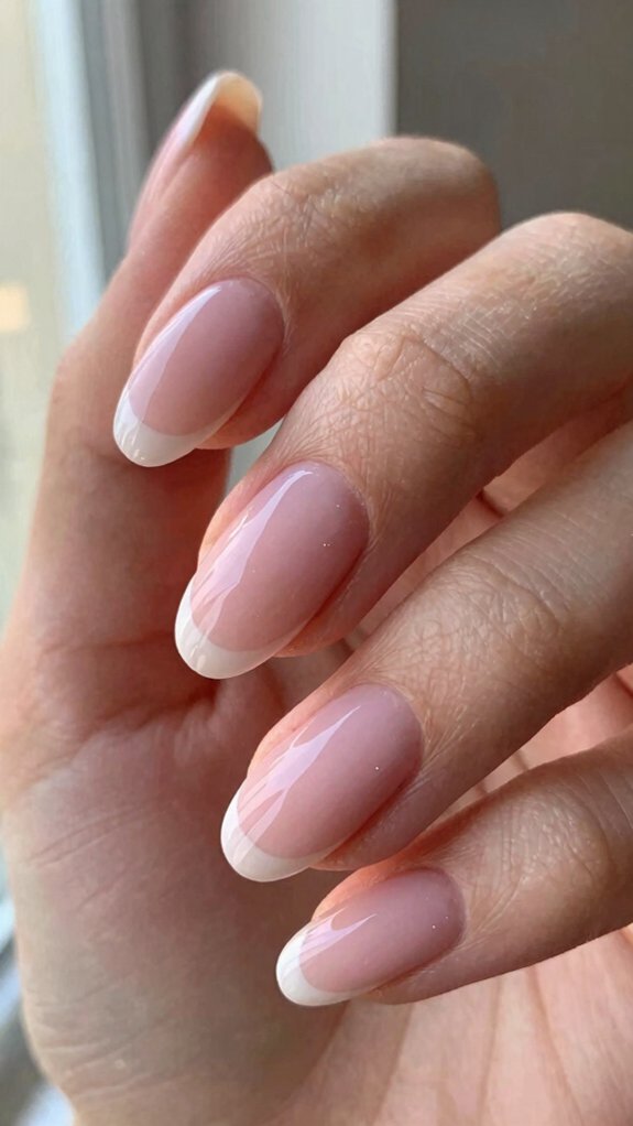 Pink French Tip Nails That Feel Soft, Elegant, and Modern 8 sheer pink almond french tips