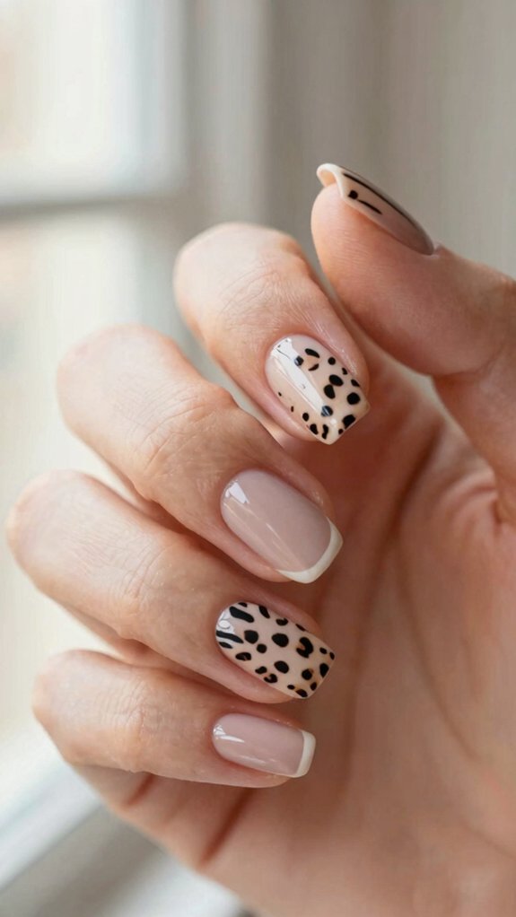 Animal Print Nail Designs That Feel Stylish Instead of Overdone 9 short animal print micro french tips