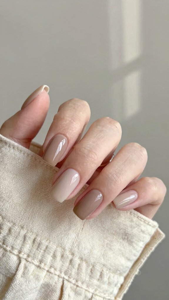 short squared nude manicure look