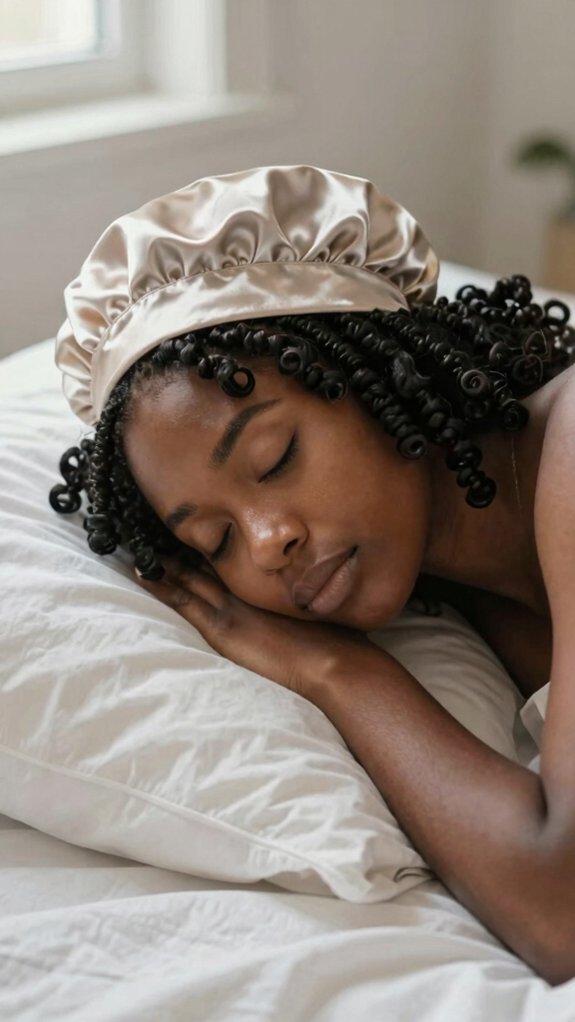 Protective Hairstyles That Help Natural Hair Retain Length 7 silk bonnet nightly protection