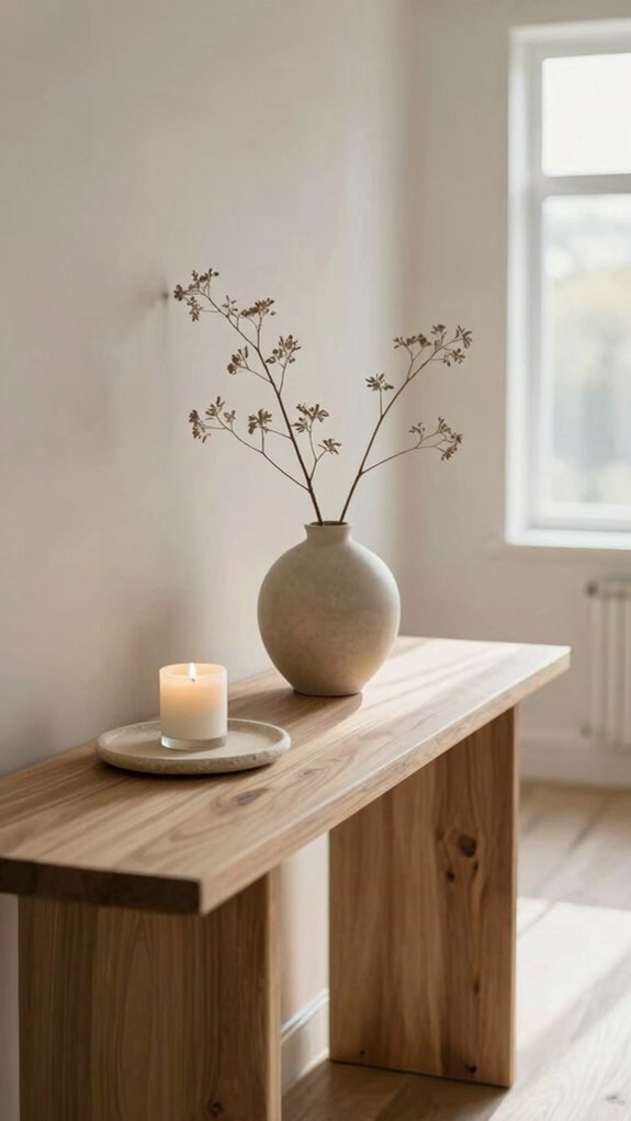 simple warm entryway table