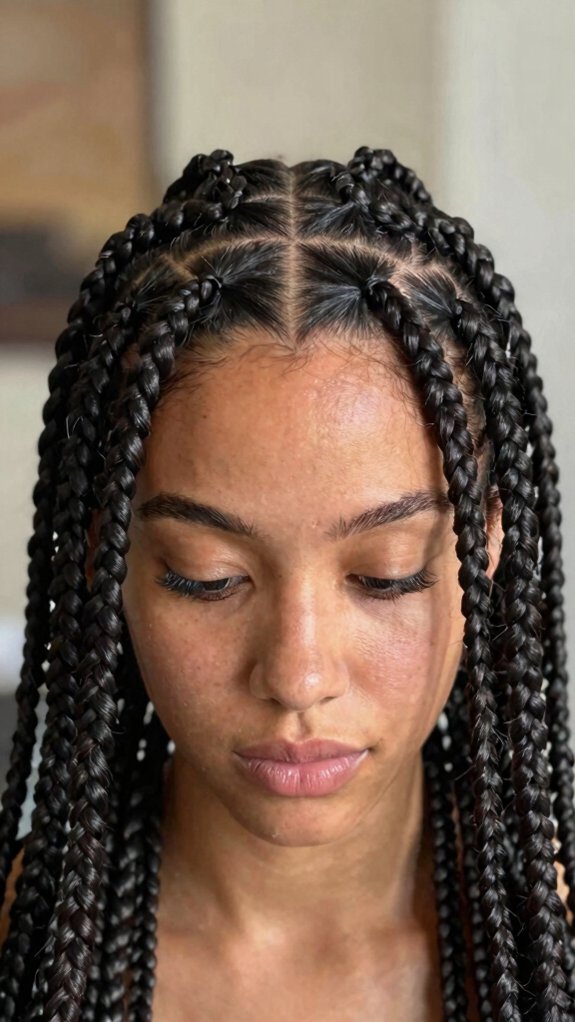 Braided Cornrow Hairstyles That Combine Style and Protection 1 sleek center parted straight cornrows