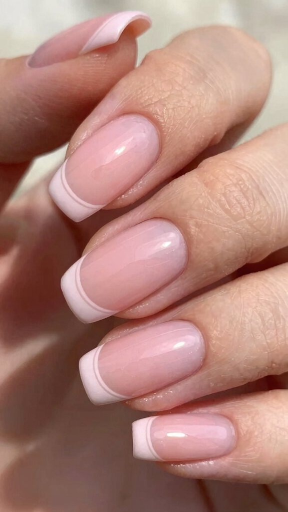Pink French Tip Nails That Feel Soft, Elegant, and Modern 7 sleek double french pink tips
