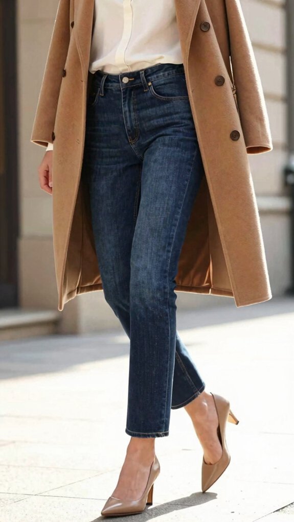 15 Jeans Outfits That Always Look Put Together 9 sleek heels with dark jeans