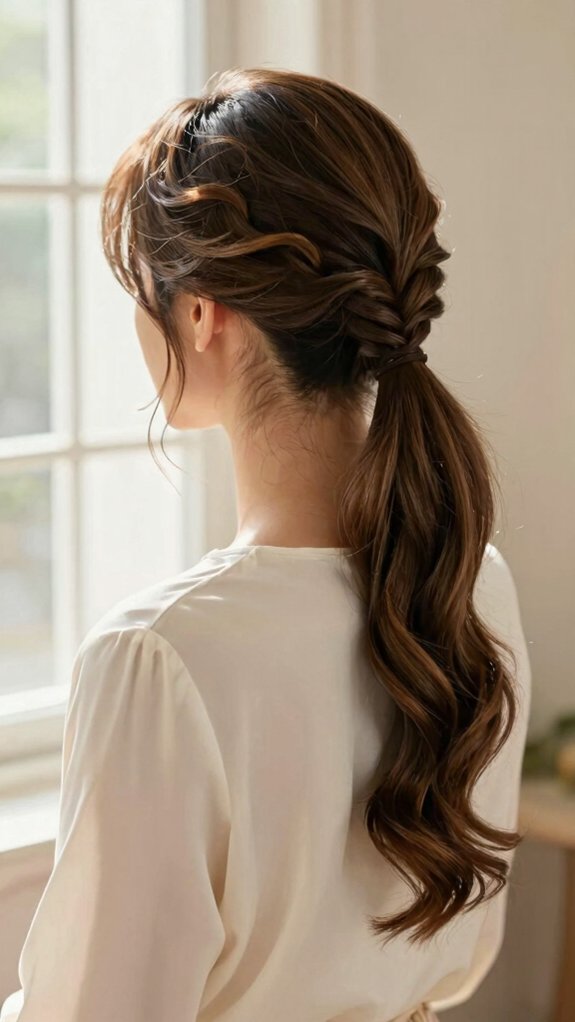 12 Braided Ponytail Ideas That Work for Weddings, Work, and Weekends 1 sleek high ponytail drama