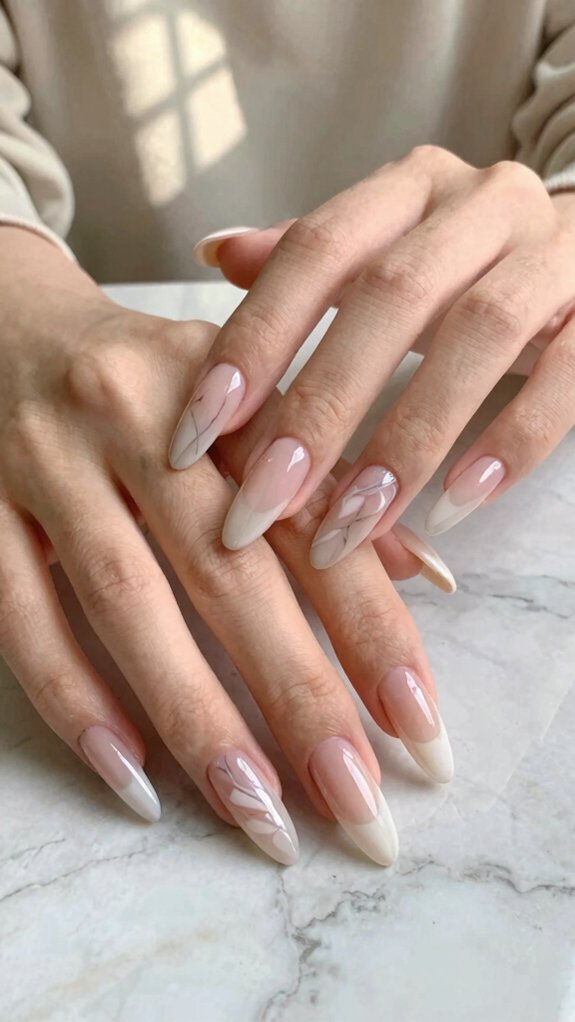Long Acrylic Nails That Never Look Overdone 5 sleek wispy marble acrylics