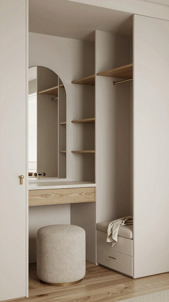 19 Small Dressing Room Design Ideas That Maximize Storage 8 smart color continuity boosts light