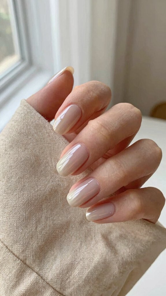 soft glazed neutral manicure