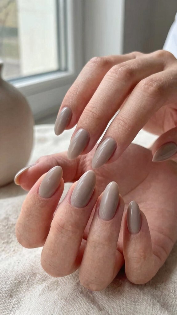 Almond Acrylic Nails That Make Every Hand Look Elegant 9 soft matte neutral almond nails